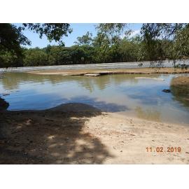 River silt and debris washed up in Black Weir Park, 2019. 