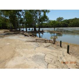River silt and debris washed up in Black Weir Park, 2019. 