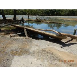 River silt and debris washed up in Black Weir Park, 2019. 