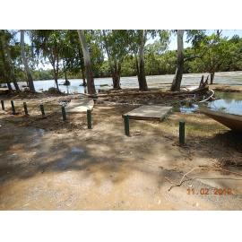 River silt and debris washed up in Black Weir Park, 2019. 