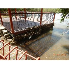 Erosion of riverbank around Gleesons Weir Lookout cause by flood waters, 2019.