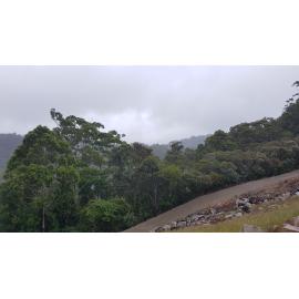 Rain falling over Paluma dam during the floods, 2019. 