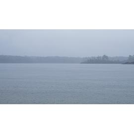 View out over the Paluma Dam during the flood, 2019.
