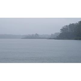 View out over the Paluma Dam during the flood, 2019.