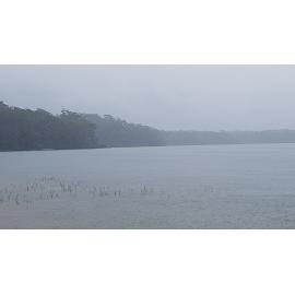 View out over the Paluma Dam during the flood, 2019.