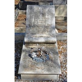 The headstone on the grave of John Tyack, West End Cemetery, Townsville