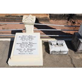 The headstones on the Desmond family grave, West End Cemetery, Townsville