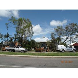 Clean up of fallen trees in the aftermath of Cyclone Yasi, Townsville, 5th February 2011